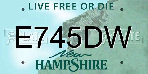 E745DW New Hampshire License Plate