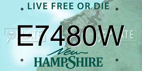 E7480W New Hampshire License Plate