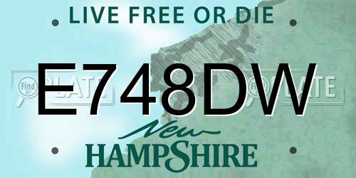 E748DW New Hampshire License Plate