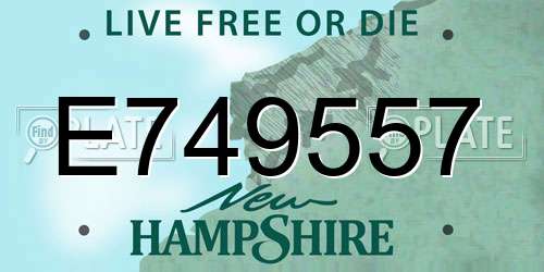 E749557 New Hampshire License Plate