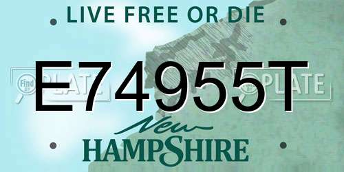E74955T New Hampshire License Plate