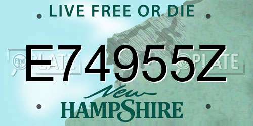 E74955Z New Hampshire License Plate
