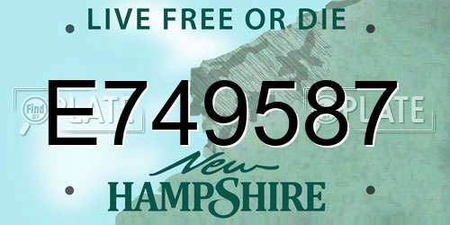 E749587 New Hampshire License Plate