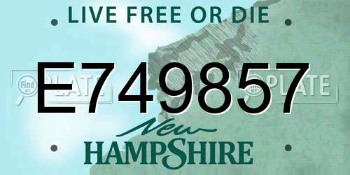 E749857 New Hampshire License Plate