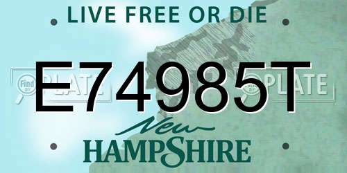E74985T New Hampshire License Plate