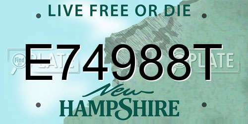 E74988T New Hampshire License Plate