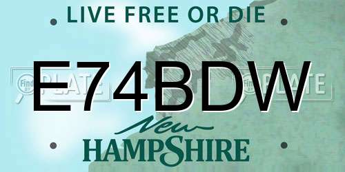 E74BDW New Hampshire License Plate