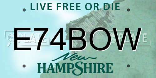 E74BOW New Hampshire License Plate