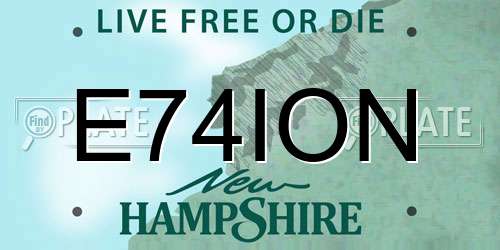 E74ION New Hampshire License Plate