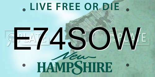 E74SOW New Hampshire License Plate