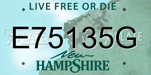 E75135G New Hampshire License Plate
