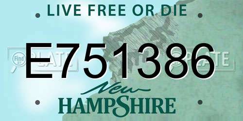 E751386 New Hampshire License Plate