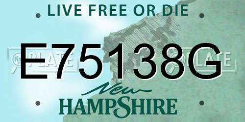 E75138G New Hampshire License Plate