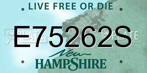 E75262S New Hampshire License Plate