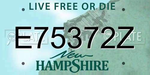 E75372Z New Hampshire License Plate