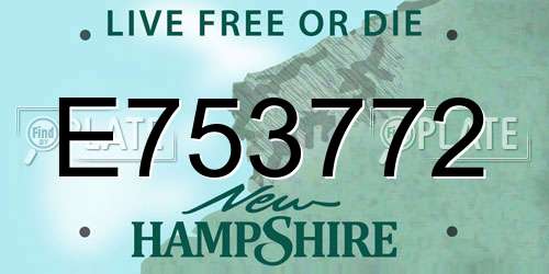 E753772 New Hampshire License Plate
