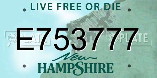 E753777 New Hampshire License Plate