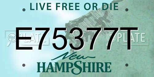E75377T New Hampshire License Plate