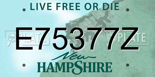 E75377Z New Hampshire License Plate