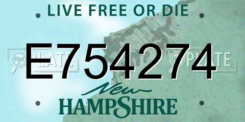 E754274 New Hampshire License Plate