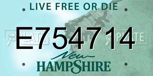 E754714 New Hampshire License Plate