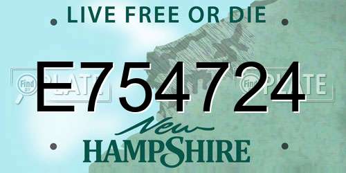 E754724 New Hampshire License Plate