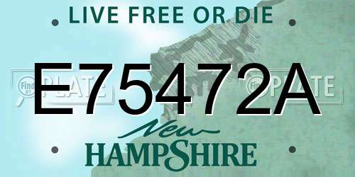 E75472A New Hampshire License Plate