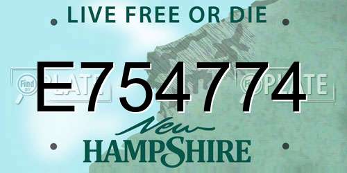 E754774 New Hampshire License Plate