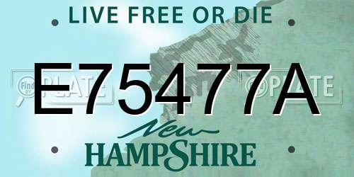 E75477A New Hampshire License Plate