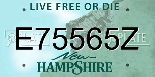 E75565Z New Hampshire License Plate