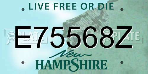 E75568Z New Hampshire License Plate