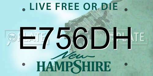 E756DH New Hampshire License Plate