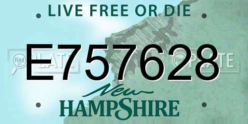 E757628 New Hampshire License Plate