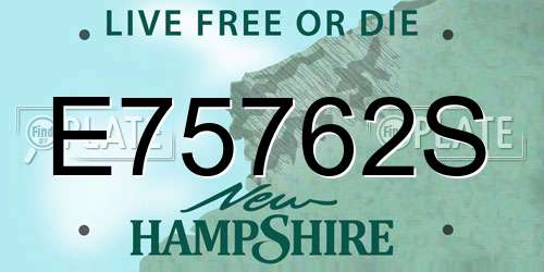 E75762S New Hampshire License Plate
