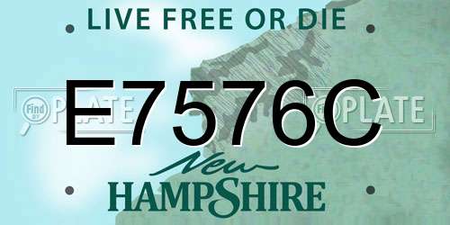 E7576C New Hampshire License Plate
