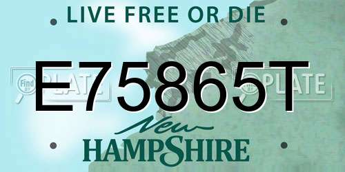 E75865T New Hampshire License Plate