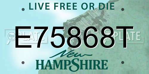 E75868T New Hampshire License Plate