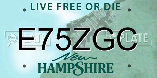E75ZGC New Hampshire License Plate