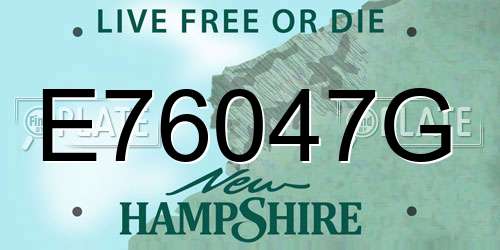 E76047G New Hampshire License Plate
