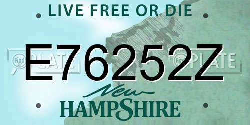 E76252Z New Hampshire License Plate