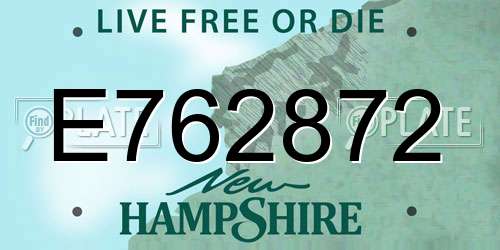 E762872 New Hampshire License Plate