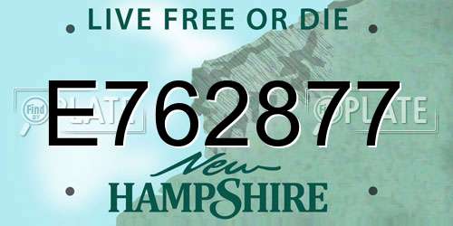 E762877 New Hampshire License Plate