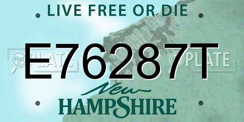 E76287T New Hampshire License Plate