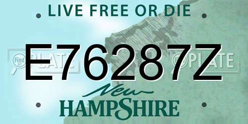E76287Z New Hampshire License Plate