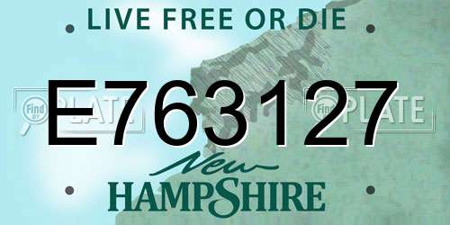 E763127 New Hampshire License Plate