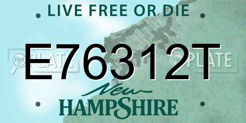 E76312T New Hampshire License Plate