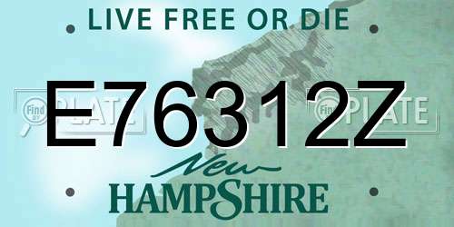 E76312Z New Hampshire License Plate