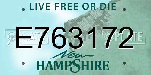 E763172 New Hampshire License Plate