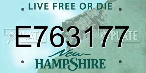 E763177 New Hampshire License Plate