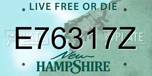 E76317Z New Hampshire License Plate